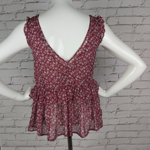 AMERICAN eagle boho floral red tank top - Picture 7 of 11
